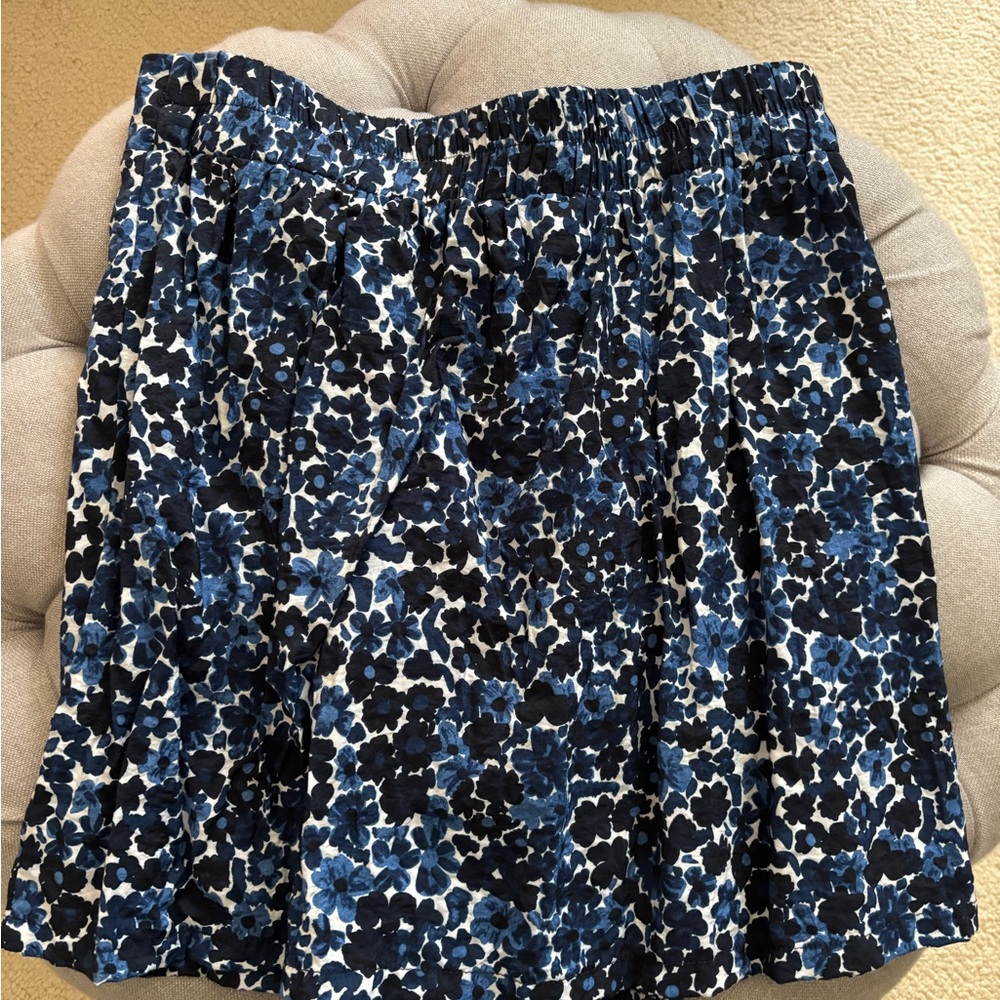 Molly B Blue and Black Pleated Skater Mini Skirt